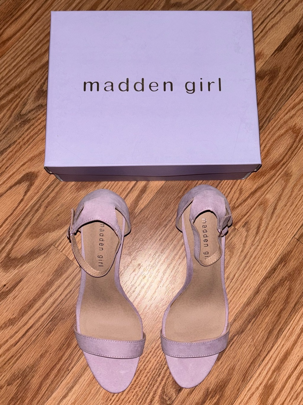 Madden Girl Pastel Lilac Open-Toe Ankle-Strap Heels